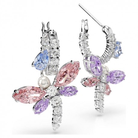 Swarovski Σκουλαρίκια Ariana Grande x Swarovski, Λιβελούλα, Πολύχρωμα, Επιμετάλλωση ροδίου 5749185 