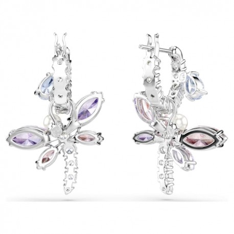 Swarovski Σκουλαρίκια Ariana Grande x Swarovski, Λιβελούλα, Πολύχρωμα, Επιμετάλλωση ροδίου 5749185 