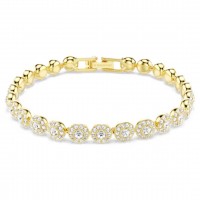 Swarovski Βραχιόλι Una Angelic Στρογγυλή κοπή, Λευκό, Επιμετάλλωση σε χρυσαφί τόνο 5749386