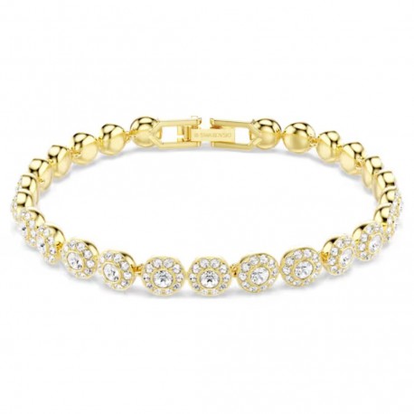 Swarovski Βραχιόλι Una Angelic Στρογγυλή κοπή, Λευκό, Επιμετάλλωση σε χρυσαφί τόνο 5749386 