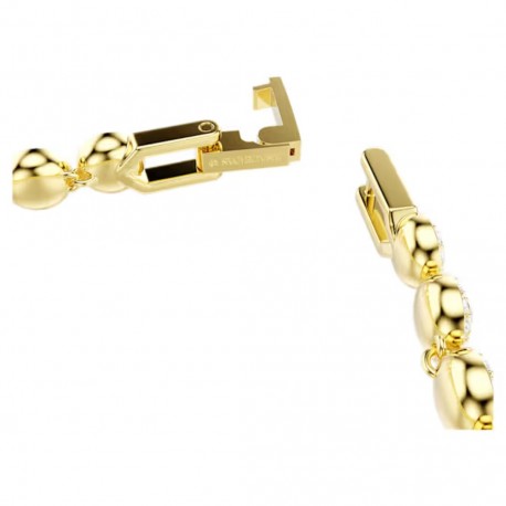 Swarovski Βραχιόλι Una Angelic Στρογγυλή κοπή, Λευκό, Επιμετάλλωση σε χρυσαφί τόνο 5749386 