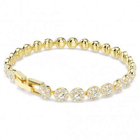 Swarovski Βραχιόλι Una Angelic Στρογγυλή κοπή, Λευκό, Επιμετάλλωση σε χρυσαφί τόνο 5749386 