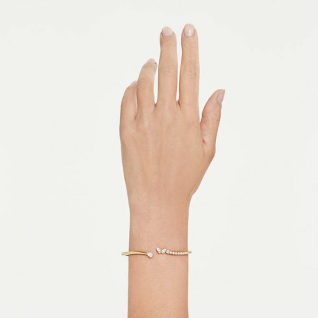 Swarovski Βραχιόλι Mesmera Μείξη κοπών, Λευκό, Φινίρισμα με χρυσό 18 καρατίων 5750440 