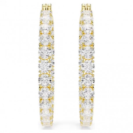 Swarovski Κρίκοι Matrix Στρογγυλή κοπή, Λευκά, Επιμετάλλωση σε χρυσαφί τόνο 5750620 