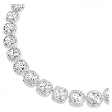 Swarovski Κολιέ Una Angelic Κοπή cushion, Λευκό, Επιμετάλλωση ροδίου 5751326 