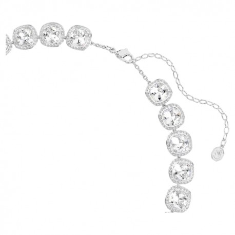 Swarovski Κολιέ Una Angelic Κοπή cushion, Λευκό, Επιμετάλλωση ροδίου 5751326 