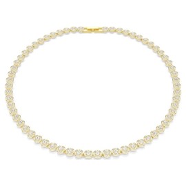 Swarovski Κολιέ Una Angelic Στρογγυλή κοπή, Λευκό, Επιμετάλλωση σε χρυσαφί τόνο 5751560