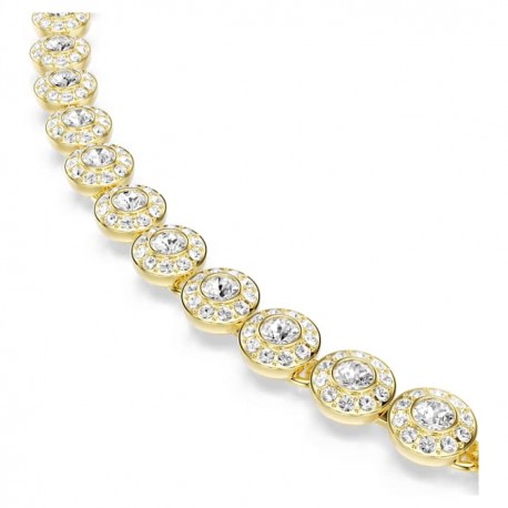 Swarovski Κολιέ Una Angelic Στρογγυλή κοπή, Λευκό, Επιμετάλλωση σε χρυσαφί τόνο 5751560 