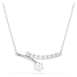 Swarovski Κολιέ Matrix Στρογγυλή κοπή, Λευκό, Επιμετάλλωση ροδίου 5753568