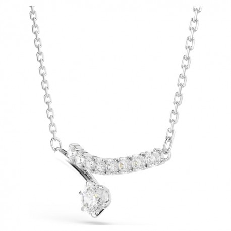 Swarovski Κολιέ Matrix Στρογγυλή κοπή, Λευκό, Επιμετάλλωση ροδίου 5753568 
