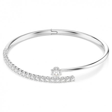 Swarovski Βραχιόλι Matrix Στρογγυλή κοπή, Λευκό, Επιμετάλλωση ροδίου 5753571 