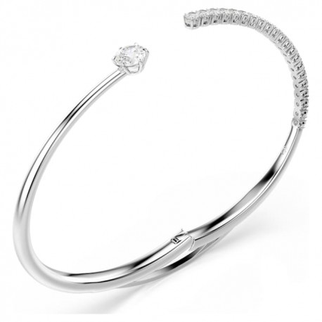 Swarovski Βραχιόλι Matrix Στρογγυλή κοπή, Λευκό, Επιμετάλλωση ροδίου 5753571 