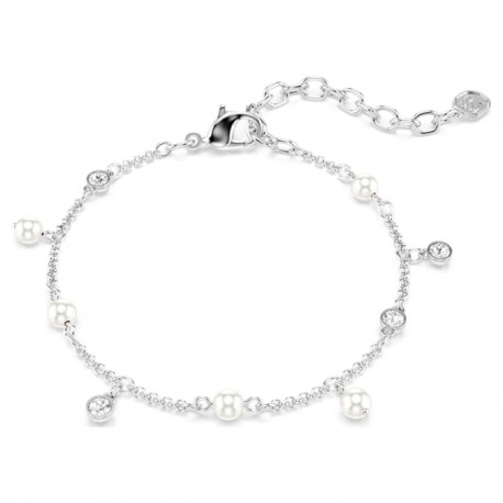 Swarovski Βραχιόλι Imber Crystal pearl, Στρογγυλή κοπή, Λευκό, Επιμετάλλωση ροδίου 5754242 