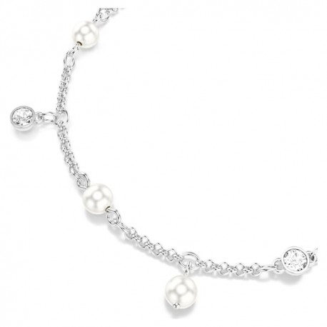 Swarovski Βραχιόλι Imber Crystal pearl, Στρογγυλή κοπή, Λευκό, Επιμετάλλωση ροδίου 5754242 