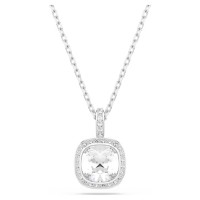 Swarovski Κολιέ Una Angelic Κοπή cushion, Λευκό, Επιμετάλλωση ροδίου 5754340