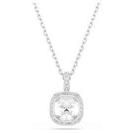 Swarovski Κολιέ Una Angelic Κοπή cushion, Λευκό, Επιμετάλλωση ροδίου 5754340