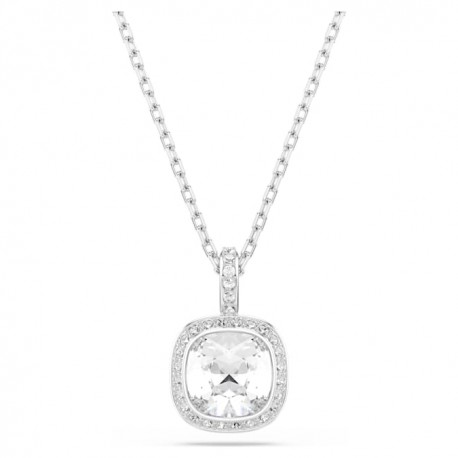 Swarovski Κολιέ Una Angelic Κοπή cushion, Λευκό, Επιμετάλλωση ροδίου 5754340 