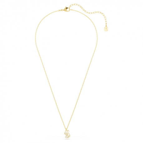 Swarovski Κολιέ Swan Κύκνος, Λευκό, Φινίρισμα με χρυσό 18 καρατίων 5754626 