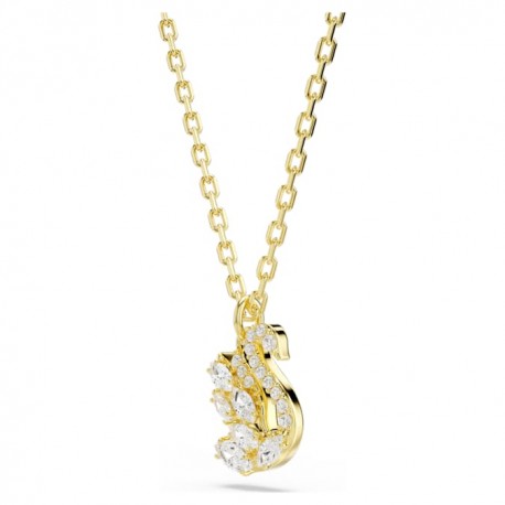 Swarovski Κολιέ Swan Κύκνος, Λευκό, Φινίρισμα με χρυσό 18 καρατίων 5754626 