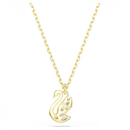 Swarovski Κολιέ Swan Κύκνος, Λευκό, Φινίρισμα με χρυσό 18 καρατίων 5754626 