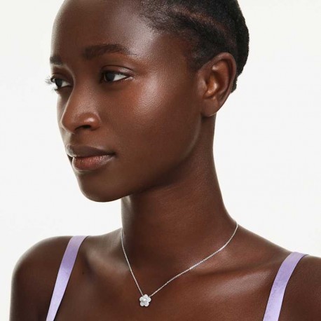 SWAROVSKI Κολιέ Ariana Grande x Swarovski Crystal pearl, Λουλούδι, Λευκό, Επιμετάλλωση ροδίου 5755817 