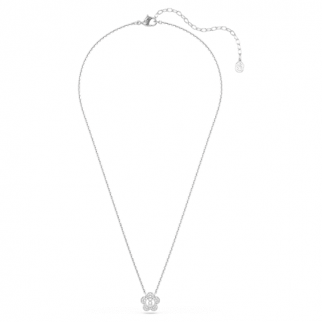 SWAROVSKI Κολιέ Ariana Grande x Swarovski Crystal pearl, Λουλούδι, Λευκό, Επιμετάλλωση ροδίου 5755817 