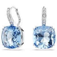 Swarovski Σκουλαρίκια -σταγόνα Millenia Κοπή cushion, Μπλε, Επιμετάλλωση ροδίου 5756150