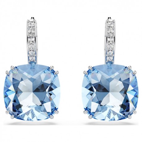 Swarovski Σκουλαρίκια -σταγόνα Millenia Κοπή cushion, Μπλε, Επιμετάλλωση ροδίου 5756150 