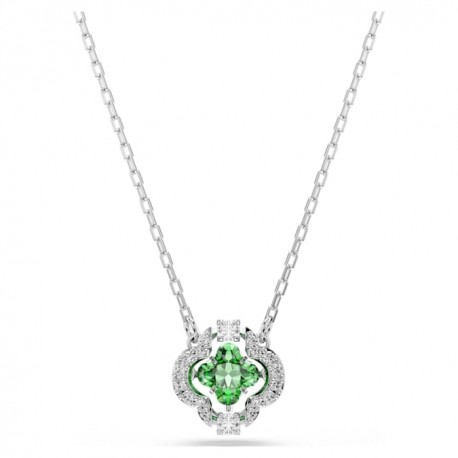 Swarovski Κολιέ Una Angelic, Πράσινο, Επιμετάλλωση ροδίου 5757785 