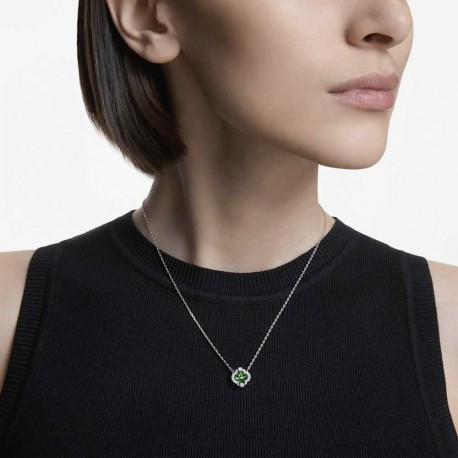 Swarovski Κολιέ Una Angelic, Πράσινο, Επιμετάλλωση ροδίου 5757785 