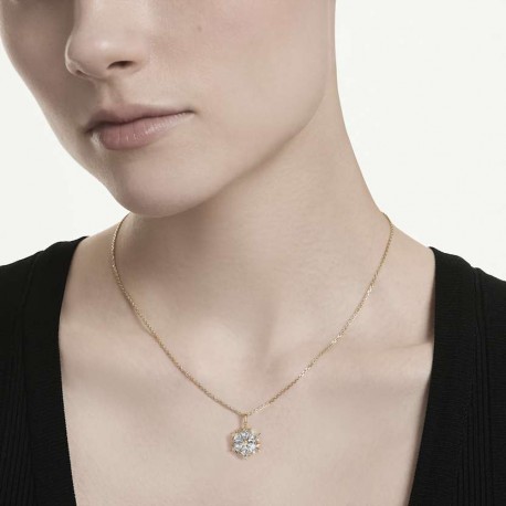 Swarovski Κολιέ Magic, Χιονονιφάδα, Λευκό, Φινίρισμα με χρυσό 18 καρατίων 5757788 