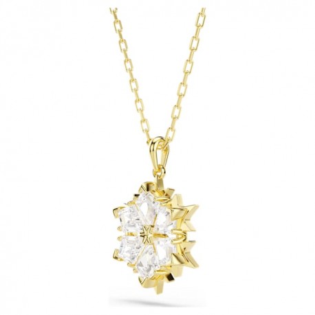 Swarovski Κολιέ Magic, Χιονονιφάδα, Λευκό, Φινίρισμα με χρυσό 18 καρατίων 5757788 