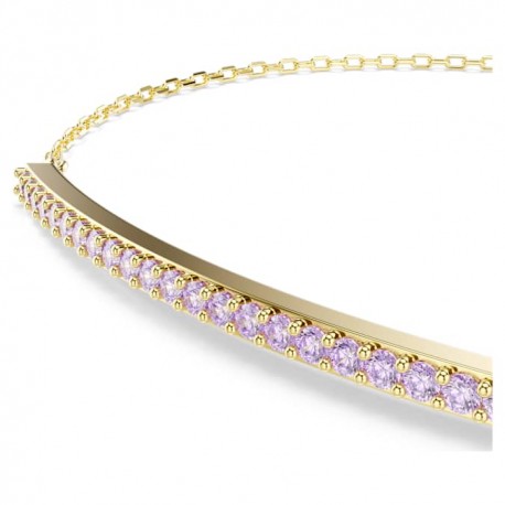 Swarovski Βραχιόλι Only Στρογγυλή κοπή, Μοβ, Φινίρισμα με χρυσό 18 καρατίων 5757795 