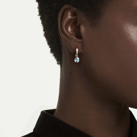 Swarovski Σκουλαρίκια-σταγόνα Chroma Κοπή Pear, Μπλε, Φινίρισμα με χρυσό 18 καρατίων 5757815 