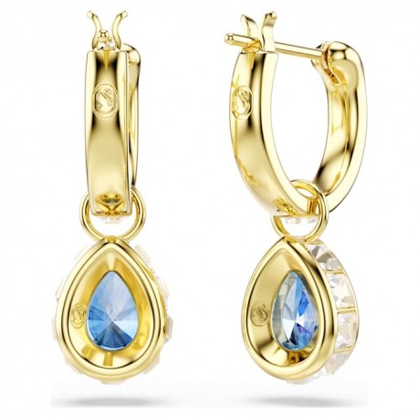 Swarovski Σκουλαρίκια-σταγόνα Chroma Κοπή Pear, Μπλε, Φινίρισμα με χρυσό 18 καρατίων 5757815 