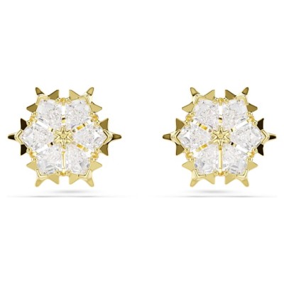 Swarovski Σκουλαρίκια Magic Μείξη κοπών, Χιονονιφάδα, Λευκά, Φινίρισμα με χρυσό 18 καρατίων 5757816