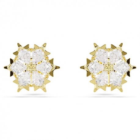 Swarovski Σκουλαρίκια Magic Μείξη κοπών, Χιονονιφάδα, Λευκά, Φινίρισμα με χρυσό 18 καρατίων 5757816 