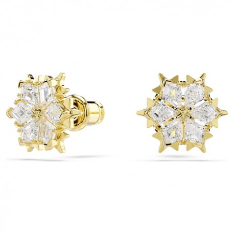 Swarovski Σκουλαρίκια Magic Μείξη κοπών, Χιονονιφάδα, Λευκά, Φινίρισμα με χρυσό 18 καρατίων 5757816 