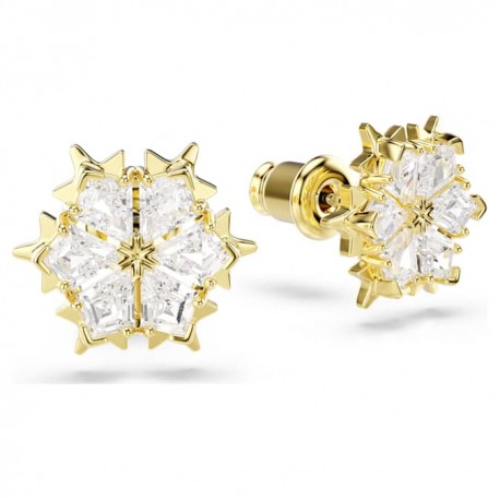 Swarovski Σκουλαρίκια Magic Μείξη κοπών, Χιονονιφάδα, Λευκά, Φινίρισμα με χρυσό 18 καρατίων 5757816 
