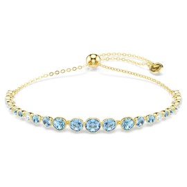 Swarovski Βραχιόλι Imber Στρογγυλή κοπή, Μπλε, Φινίρισμα με χρυσό 18 καρατίων 5757824