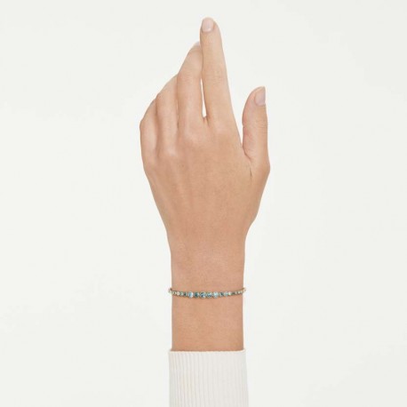 Swarovski Βραχιόλι Imber Στρογγυλή κοπή, Μπλε, Φινίρισμα με χρυσό 18 καρατίων 5757824 