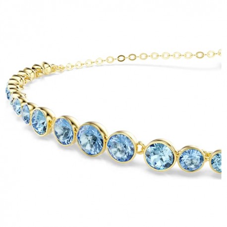 Swarovski Βραχιόλι Imber Στρογγυλή κοπή, Μπλε, Φινίρισμα με χρυσό 18 καρατίων 5757824 