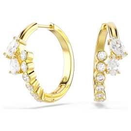 Swarovski Σκουλαρίκια Κρίκοι Mesmera Μείξη κοπών, Λευκά, Φινίρισμα με χρυσό 18 καρατίων 5761975