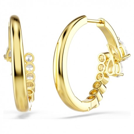 Swarovski Σκουλαρίκια Κρίκοι Mesmera Μείξη κοπών, Λευκά, Φινίρισμα με χρυσό 18 καρατίων 5761975 