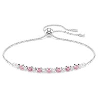 Swarovski Βραχιόλι Matrix Στρογγυλή κοπή, Ροζ, Επιμετάλλωση ροδίου 5763042