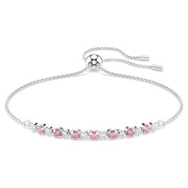 Swarovski Βραχιόλι Matrix Στρογγυλή κοπή, Ροζ, Επιμετάλλωση ροδίου 5763042