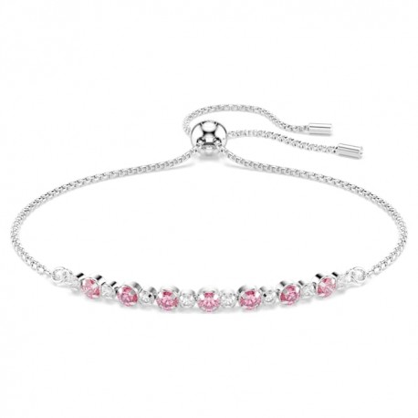Swarovski Βραχιόλι Matrix Στρογγυλή κοπή, Ροζ, Επιμετάλλωση ροδίου 5763042 