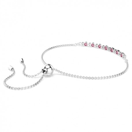 Swarovski Βραχιόλι Matrix Στρογγυλή κοπή, Ροζ, Επιμετάλλωση ροδίου 5763042 