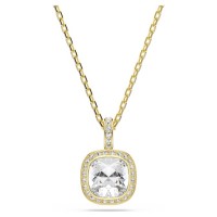 Swarovski Κολιέ Una Angelic Κοπή cushion, Λευκό, Φινίρισμα με χρυσό 18 καρατίων 5764761