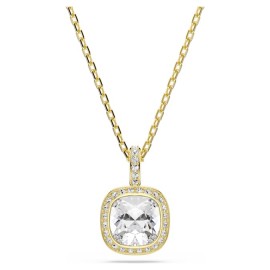 Swarovski Κολιέ Una Angelic Κοπή cushion, Λευκό, Φινίρισμα με χρυσό 18 καρατίων 5764761